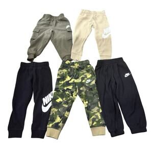 Nike Boys 4T Joggers Bundle (5 Pair) Camo Black Tan Olive Toddler Sweatpants Lot